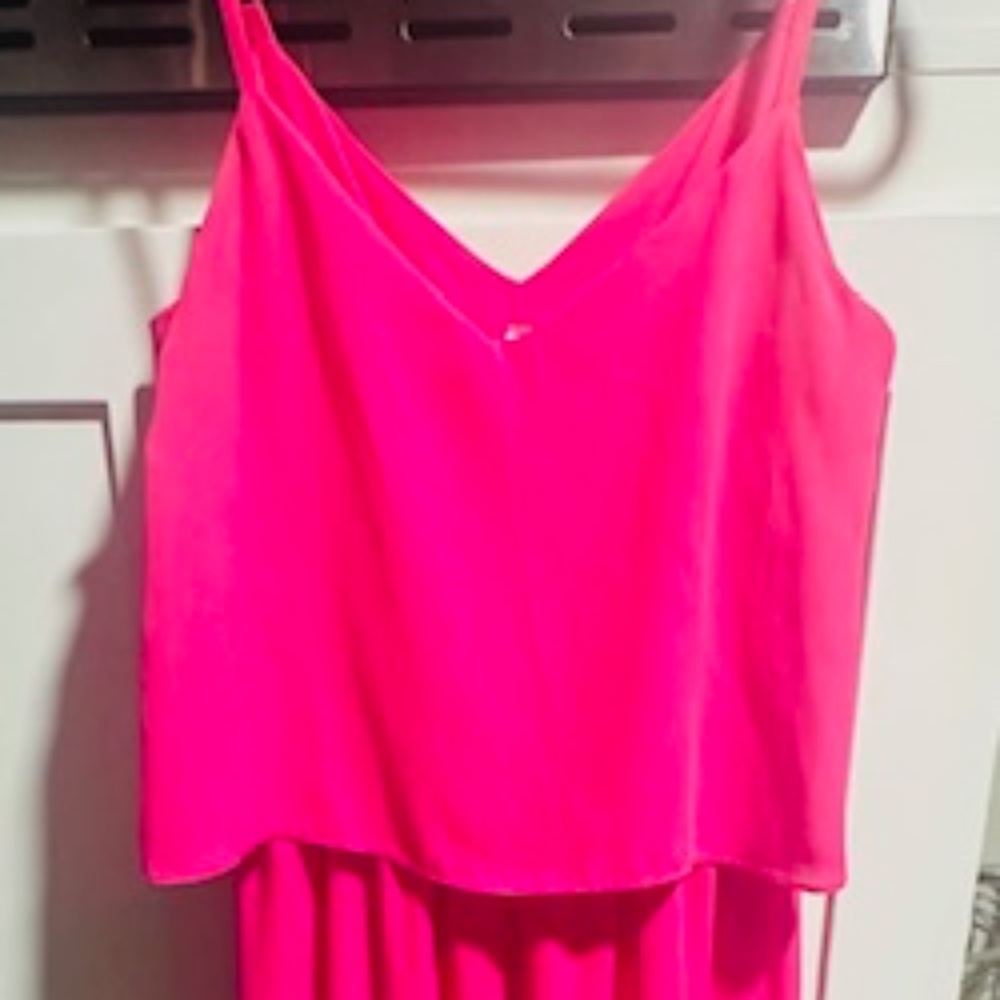 Pink Blush Long Fuchsia Pink Dress w/ Adjustable Straps (S) BRAND NEW!!